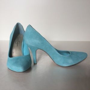 Suede Turquoise Pumps, Jessica Simpson, 7.5